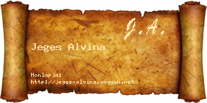 Jeges Alvina névjegykártya